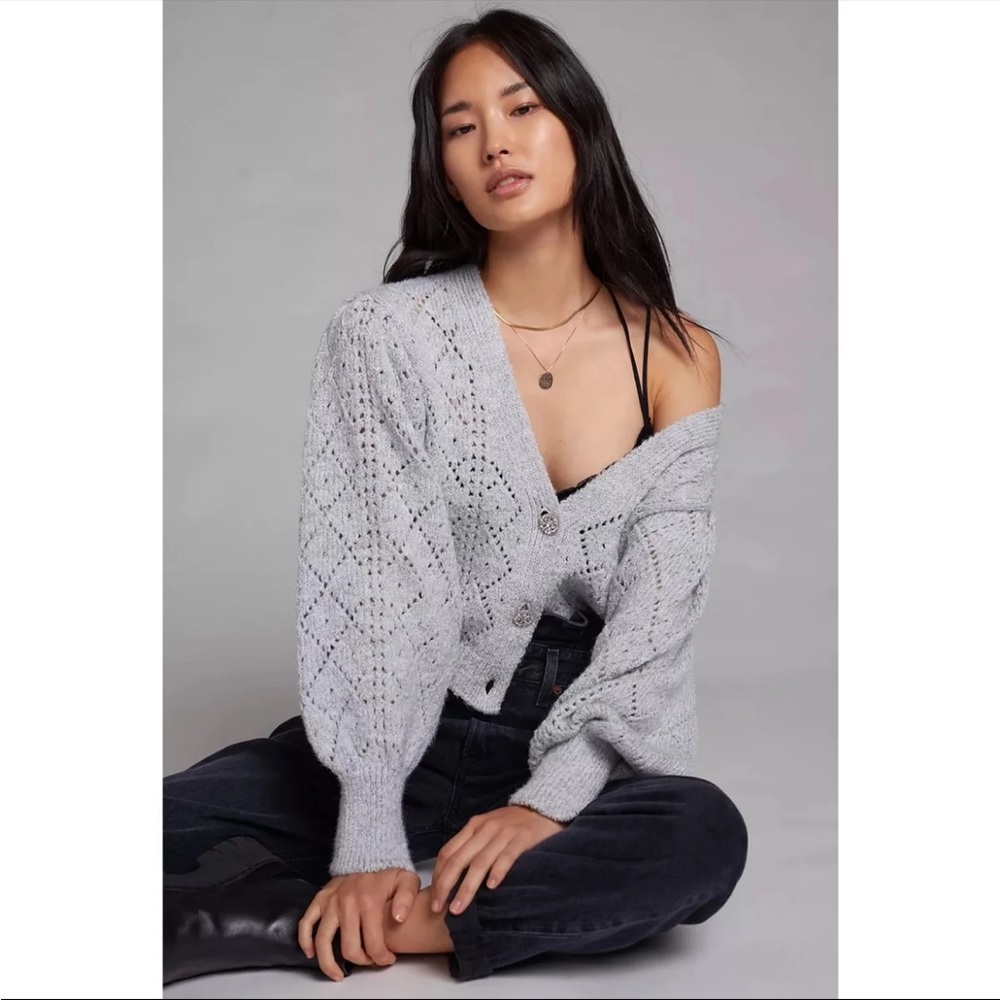 Anthropologie Maeve Pointelle Cardigan Size M